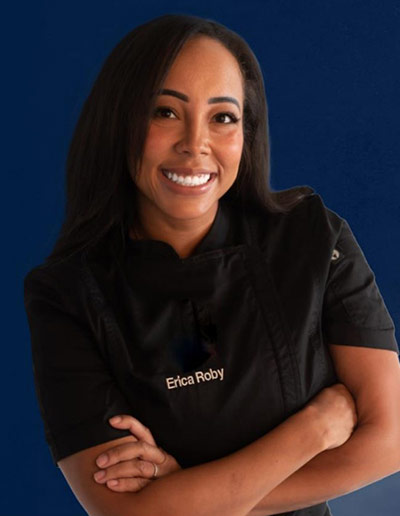 <div style="font-size:0.75em;color:#9c9837">Featured Pit Master</div>Chef Erica Blaire Roby